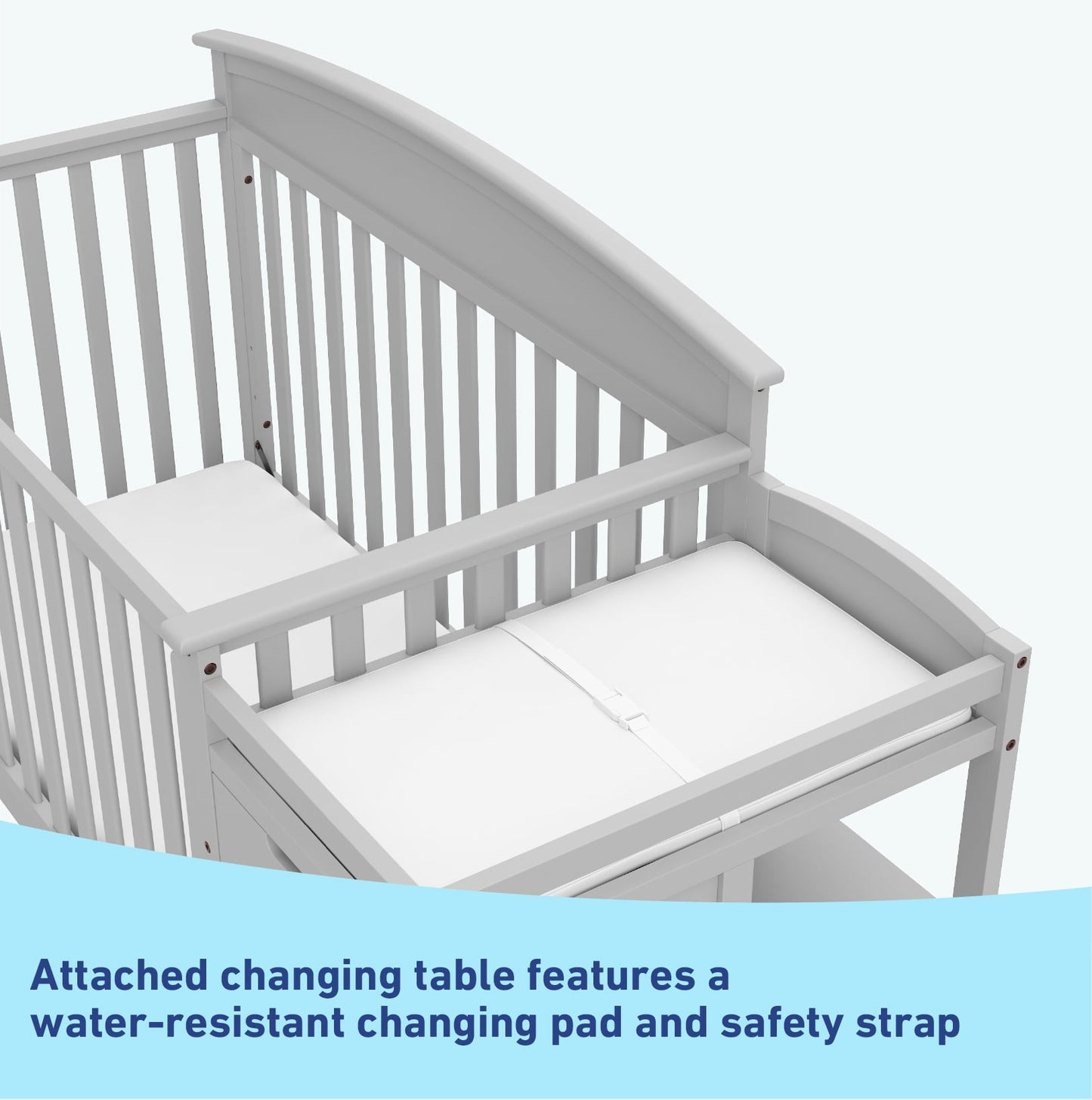 Graco Benton 4-in-1 Convertible Baby Crib and Changer, Pebble Gray